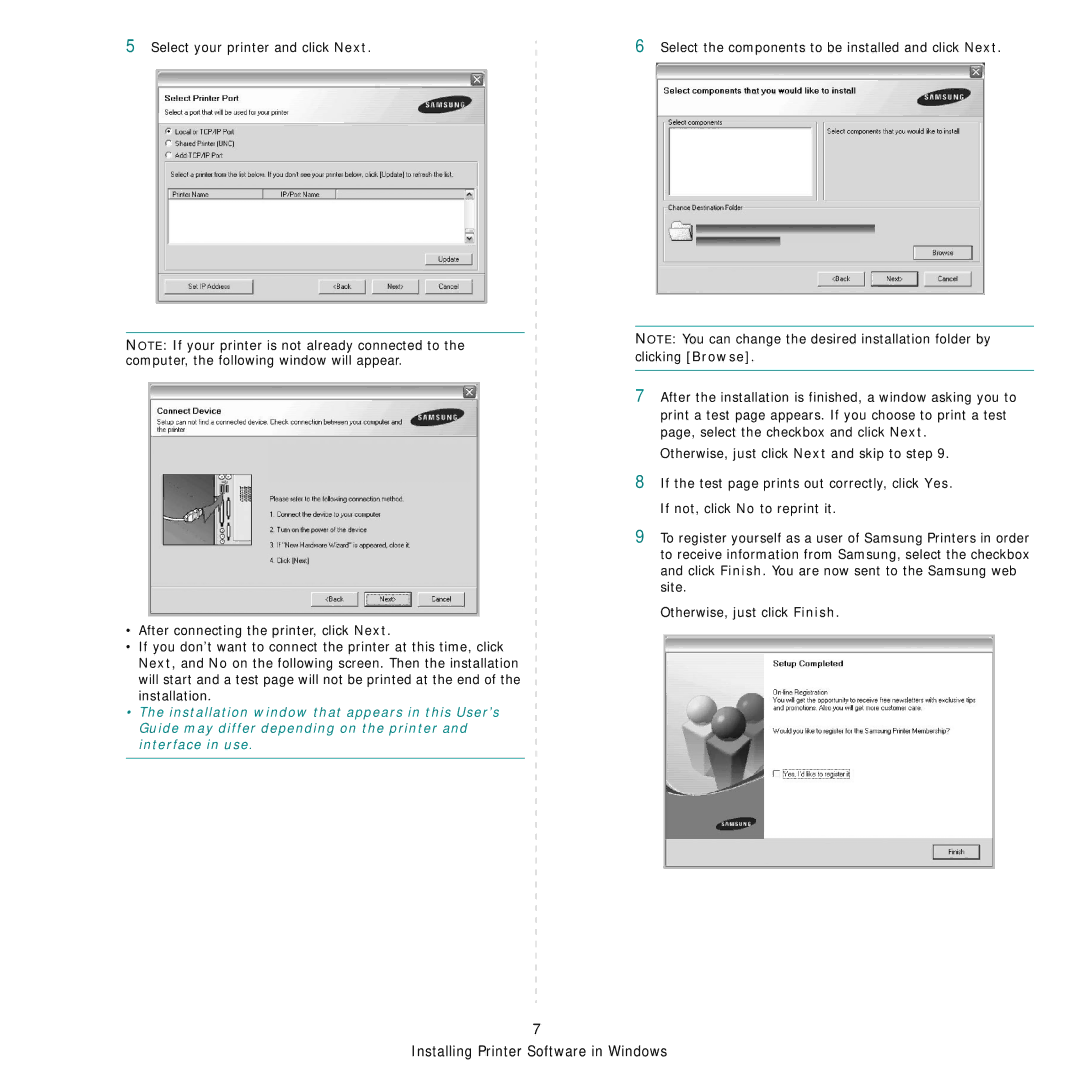 Samsung SCX-6X45 manual Installing Printer Software in Windows 