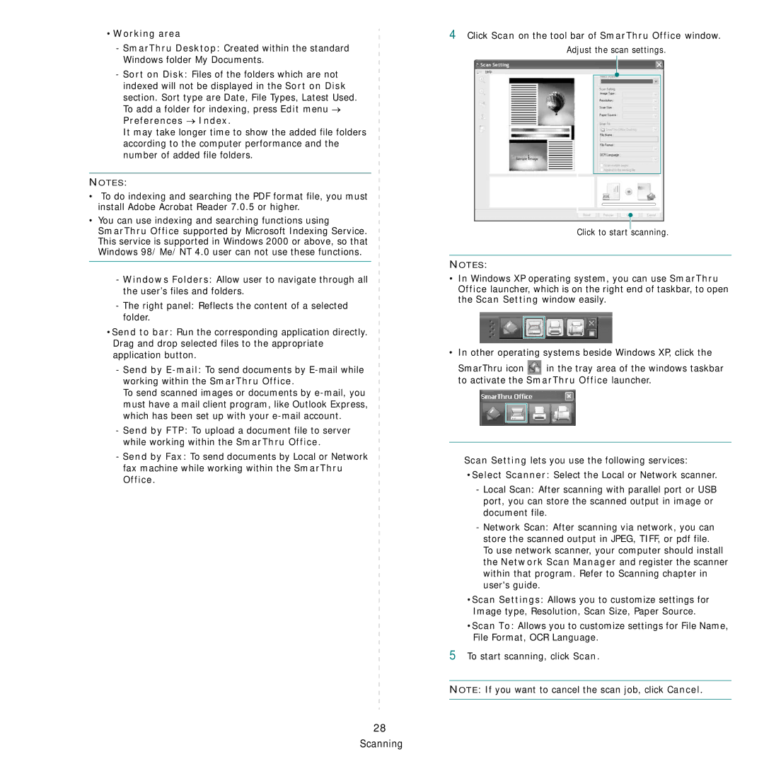 Samsung SCX-6X45 manual Working area, Office 