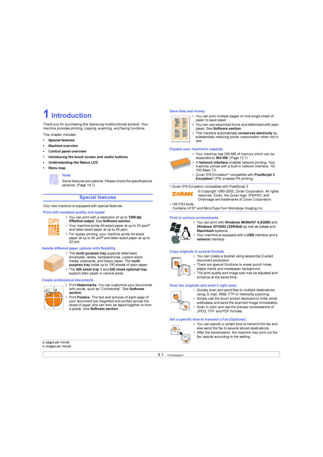 Samsung SCX-6X45 manual Introduction, Special features, Poster. See Software section 