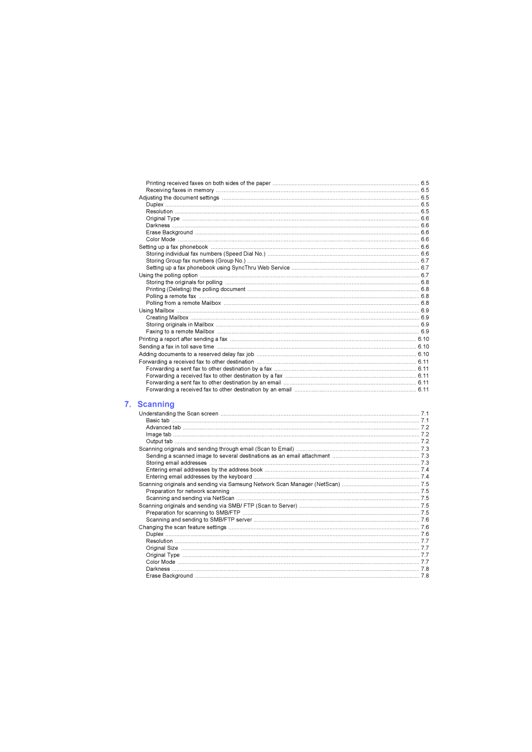 Samsung SCX-6X45 manual Scanning 