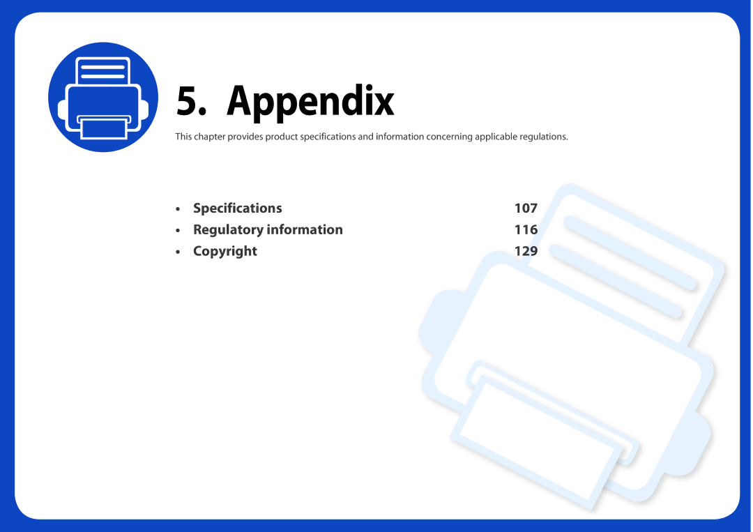 Samsung SCX3405FWXAC, SCX-3405FW manual Appendix 