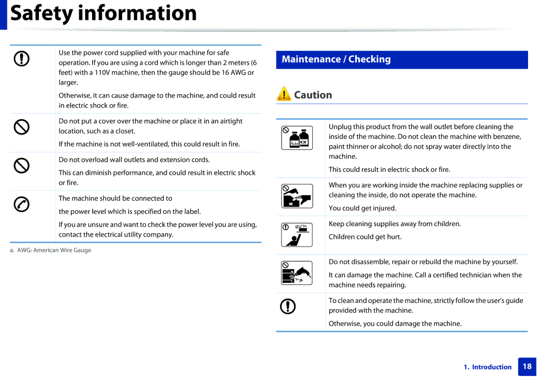 Samsung SCX3405FWXAC, SCX-3405FW manual Maintenance / Checking 