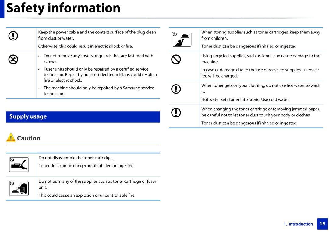 Samsung SCX-3405FW, SCX3405FWXAC manual Supply usage 