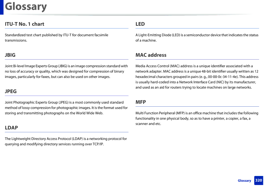 Samsung SCX3405FWXAC, SCX-3405FW manual ITU-T No chart, MAC address, Transmissions A machine 