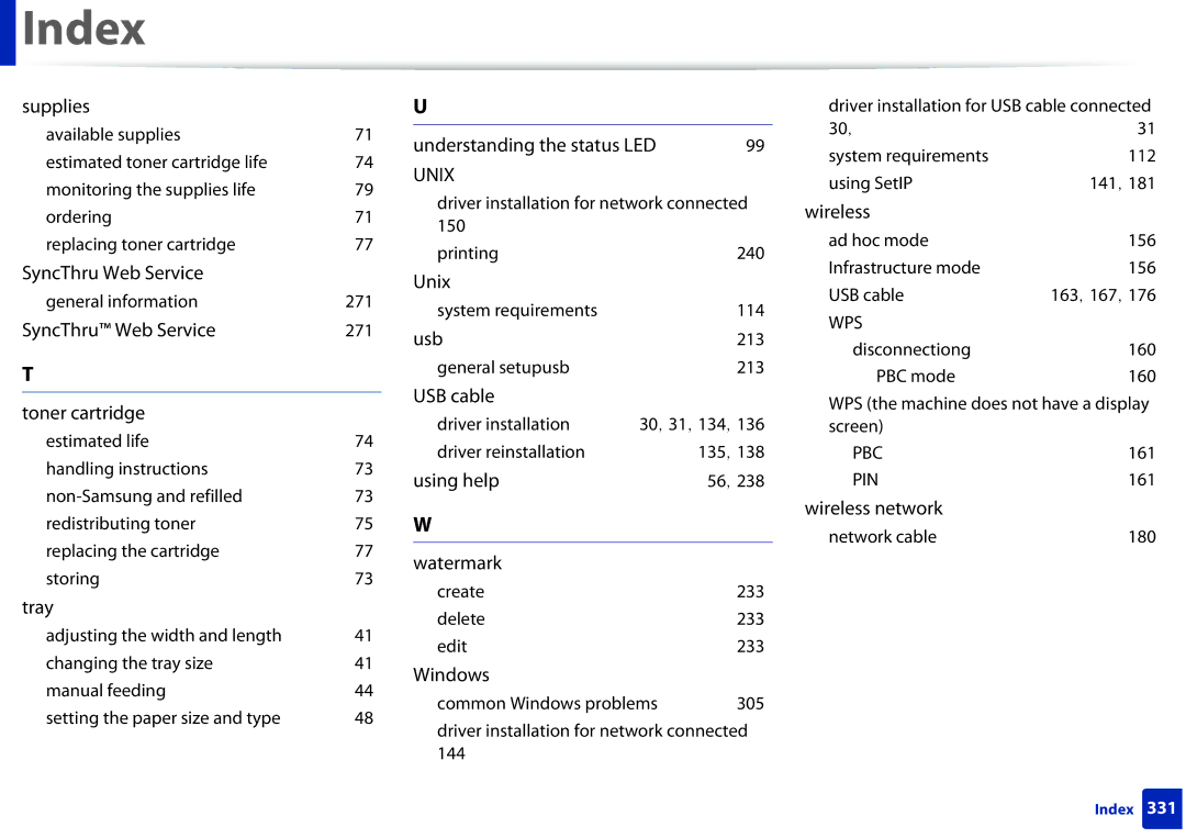 Samsung SCX-3405FW, SCX3405FWXAC manual Supplies, WPS the machine does not have a display 