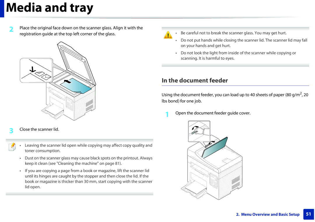 Samsung SCX-3405FW, SCX3405FWXAC manual Document feeder 