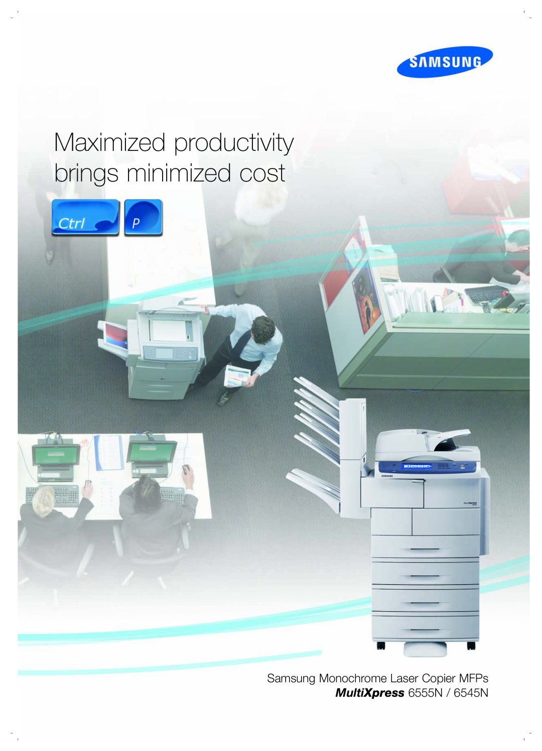 Samsung SCXFIN20S manual Maximized productivity brings minimized cost 