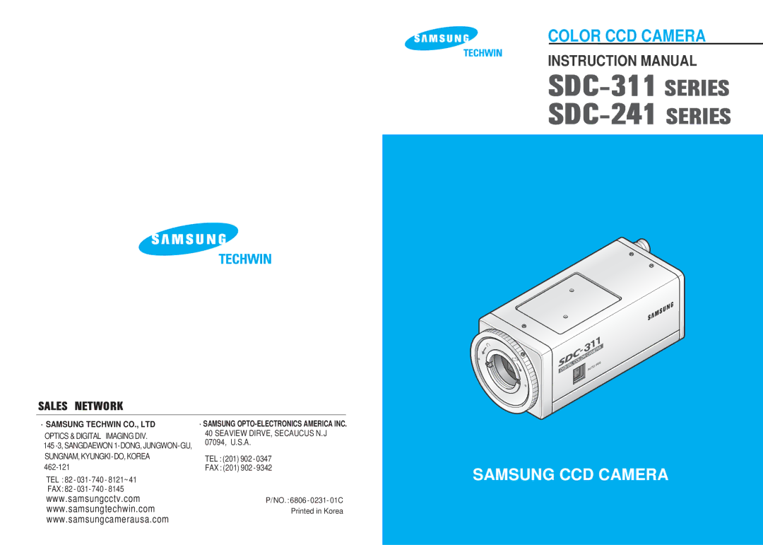 Samsung SDC-311 SERIES, SDC-241 SERIES instruction manual SDC-311 Series SDC-241 Series 