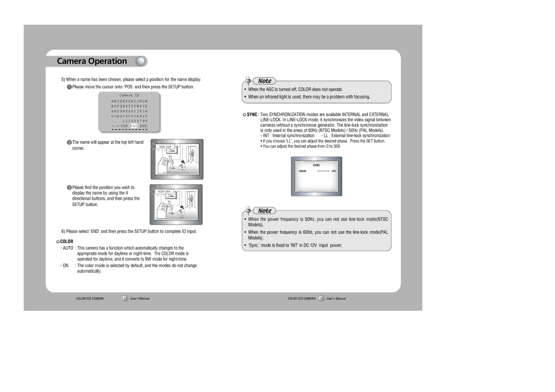 Samsung SDC-415 instruction manual Color 