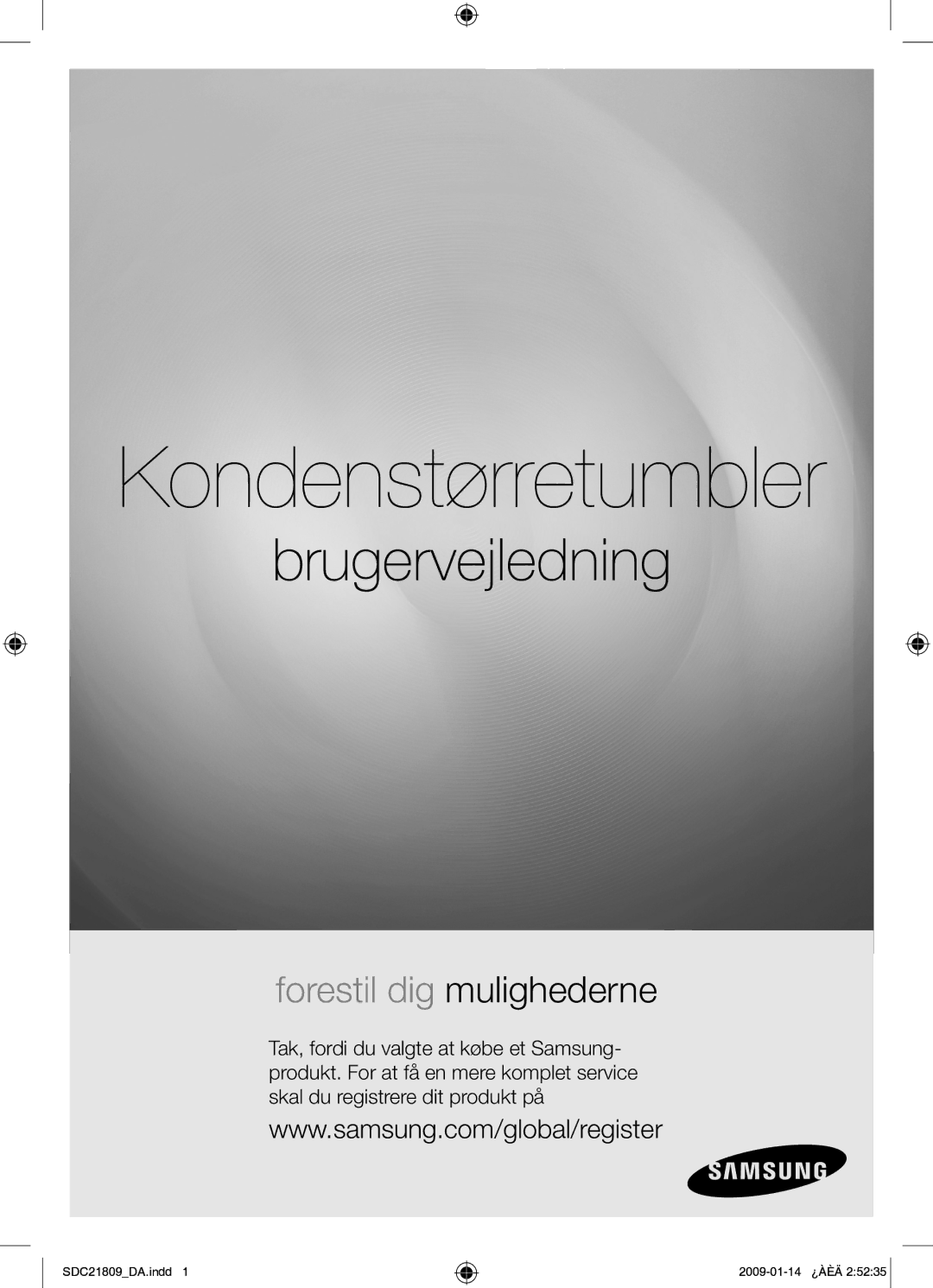 Samsung SDC21809/XEE manual Kondenstørretumbler 