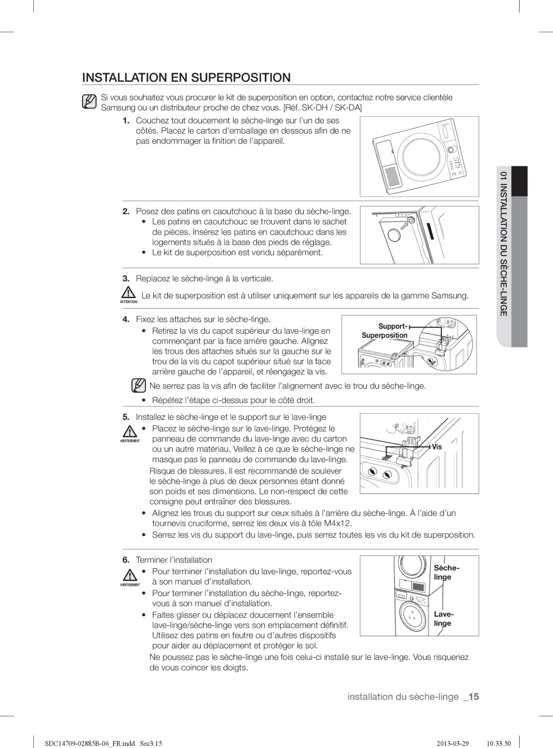 Samsung SDC35711/XEN, SDC35701/XEN, SDC14709/XEF manual Installation EN Superposition 