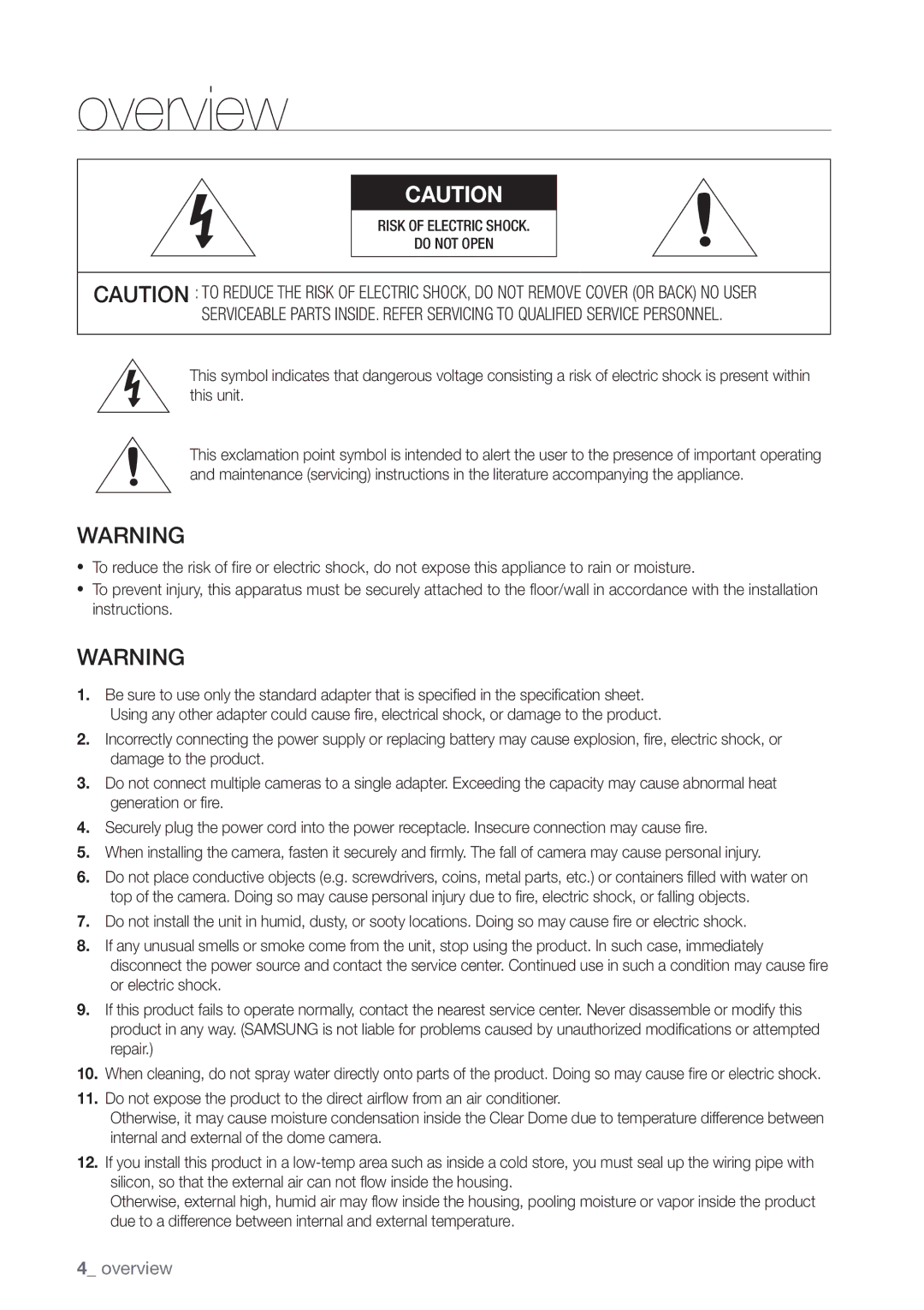 Samsung SDC5440BC user manual Overview 