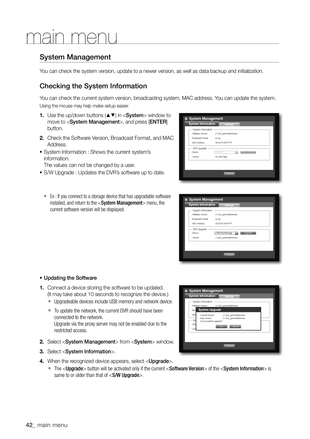 Samsung SDC5440BC user manual System management, Checking the System information 