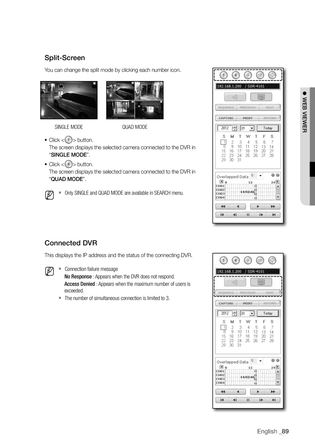 Samsung SDC5440BC user manual Split-Screen, Exceeded 