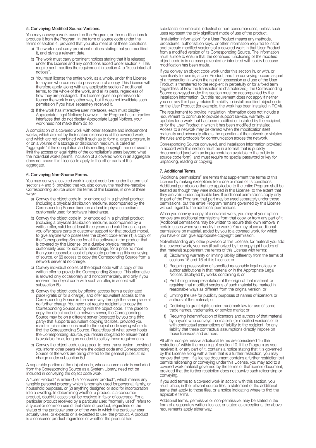 Samsung SDE5003, SDE-500X, SDE-5003, SDE-400X user manual Conveying Modified Source Versions 