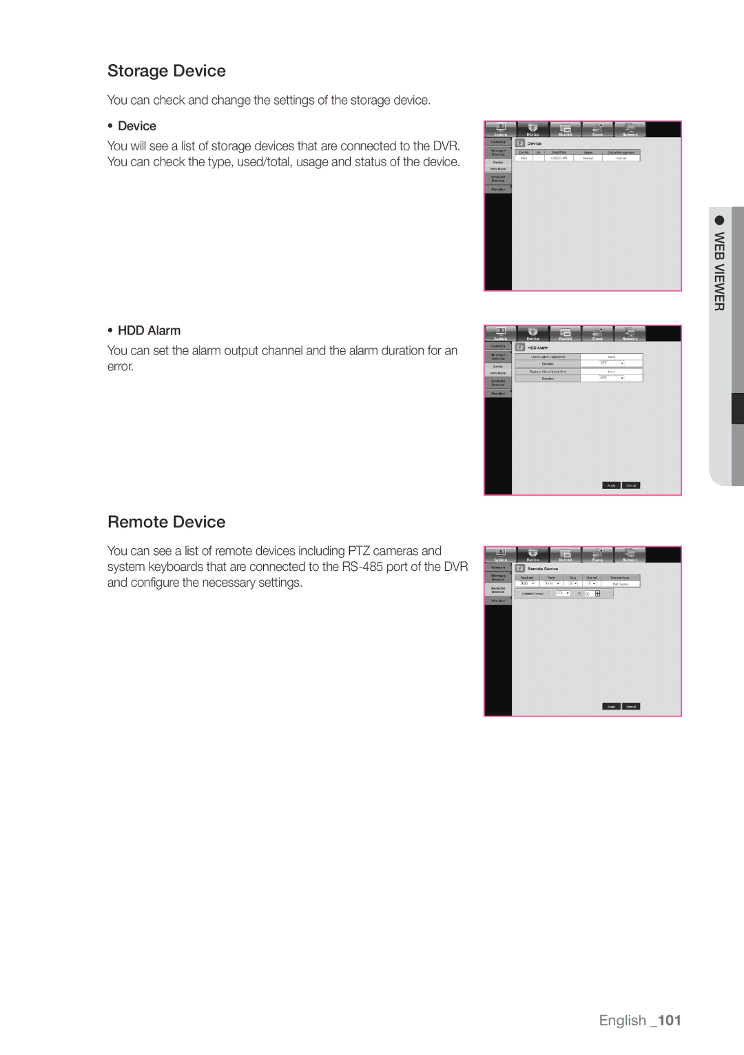 Samsung SDHP4080 user manual Storage Device, Remote Device 