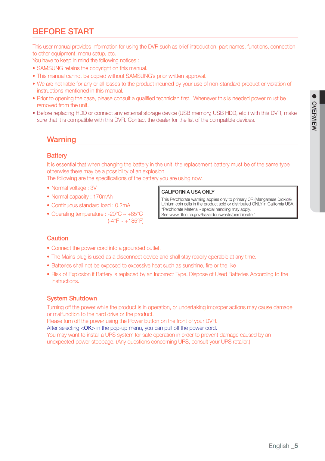 Samsung SDHP4080 user manual Before Start 