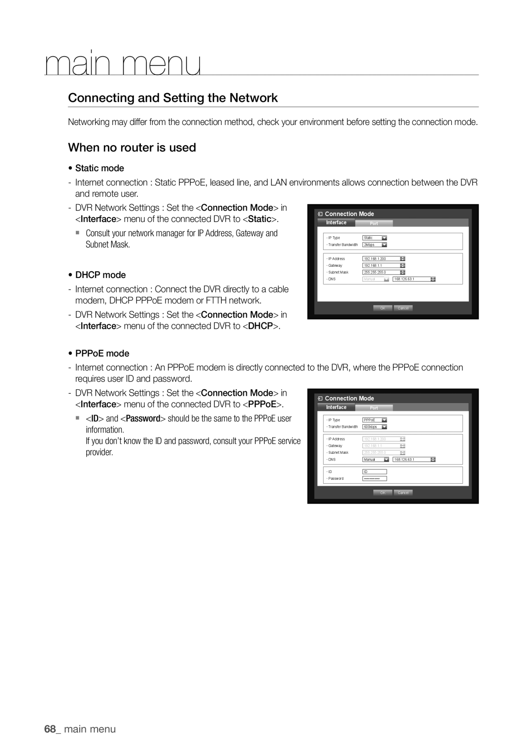 Samsung SDHP4080 user manual Connecting and Setting the Network, When no router is used 