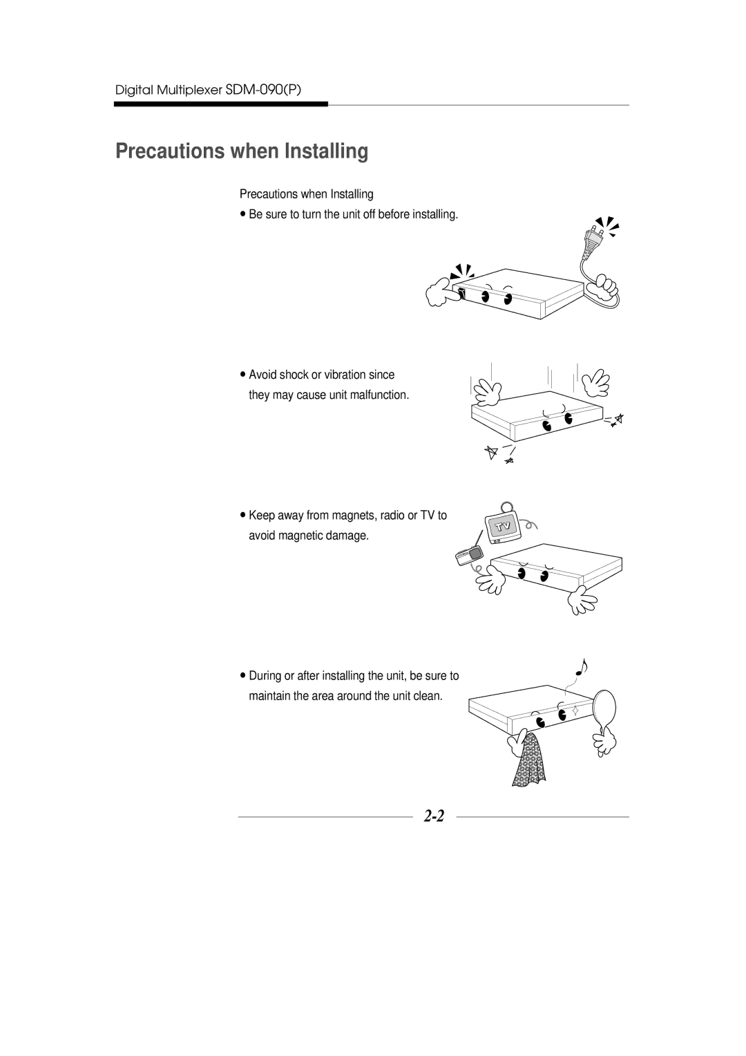 Samsung SDM-090MP, SDM-090P manual Precautions when Installing 