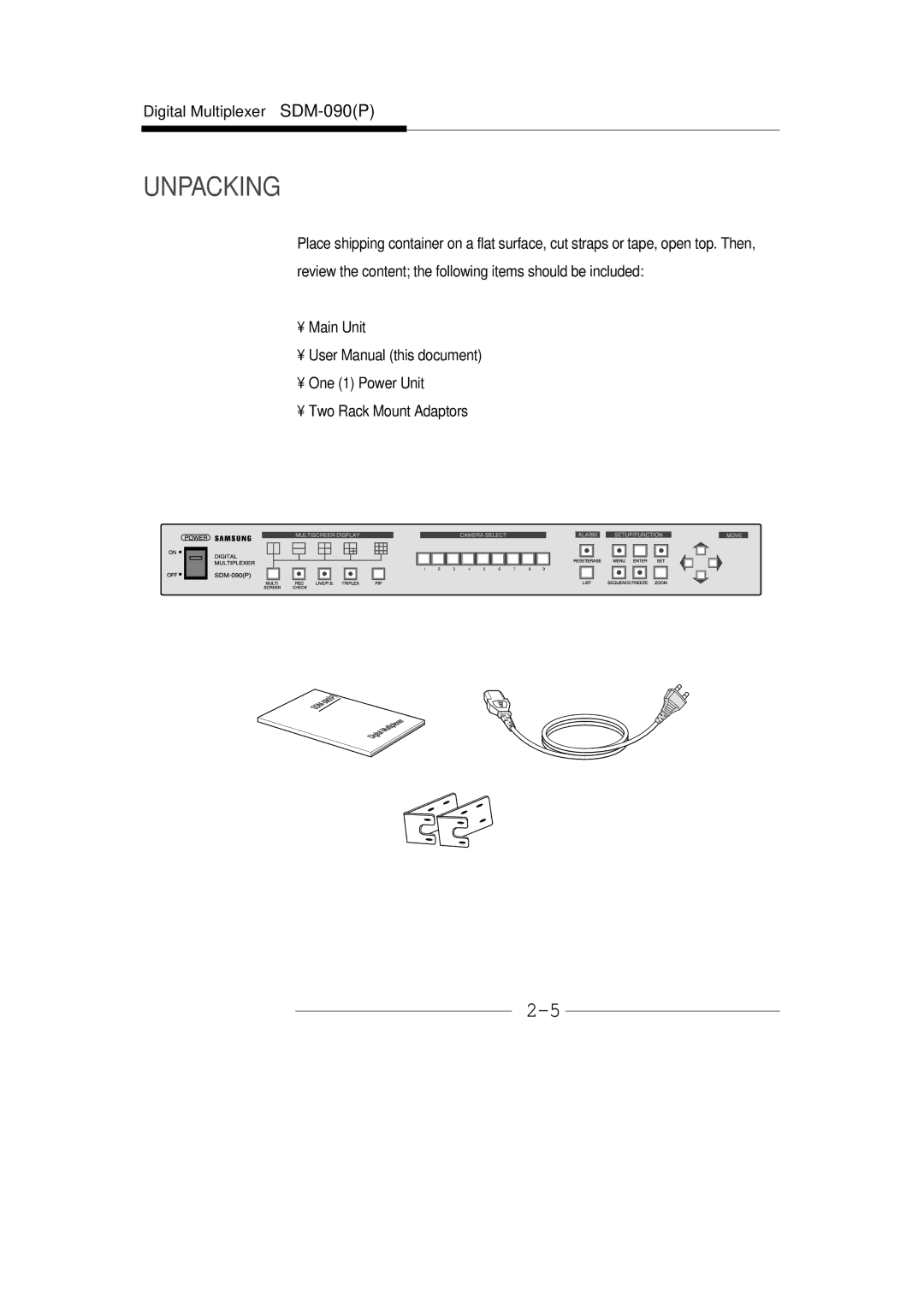 Samsung SDM-090P, SDM-090MP manual Unpacking 