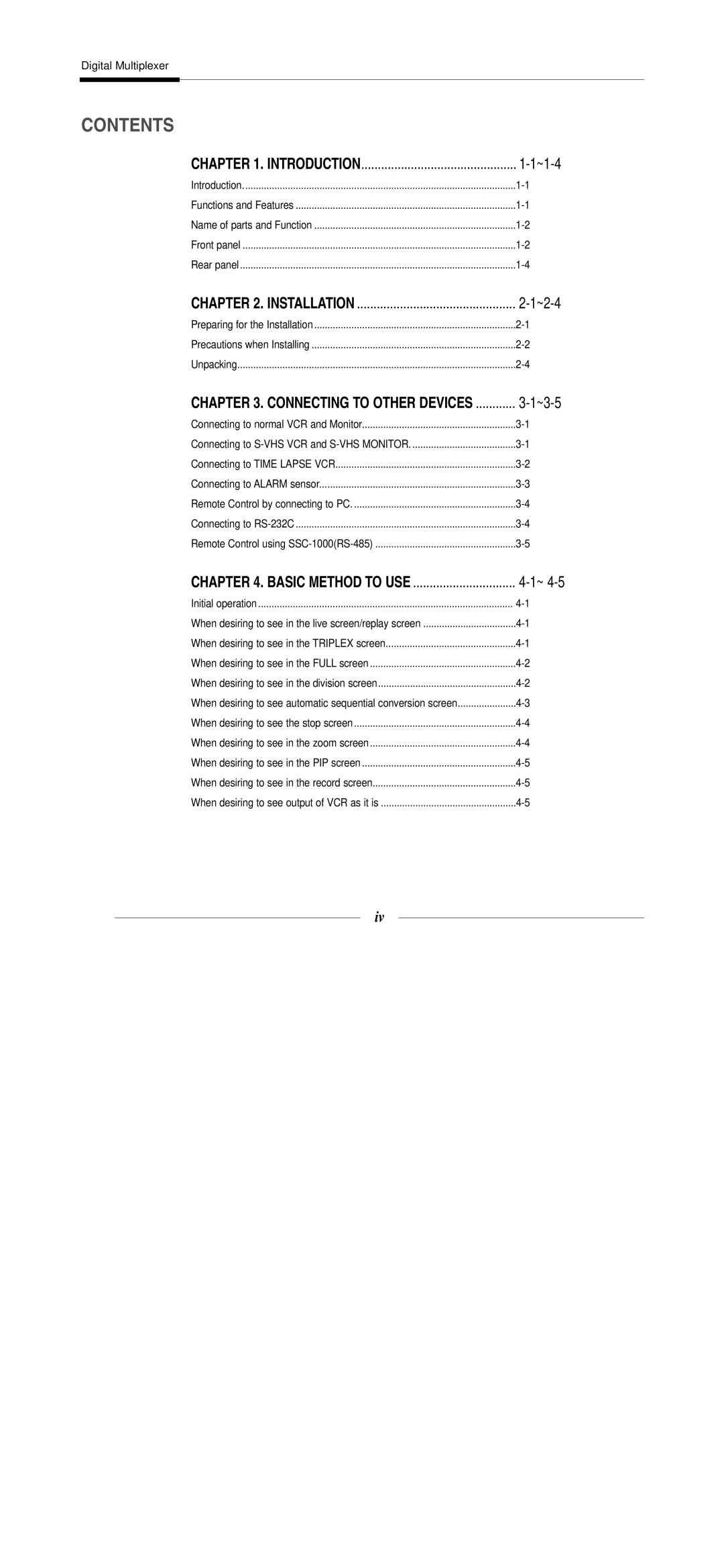 Samsung SDM-160P, SDM-160MP, SDM-090P manual Contents 