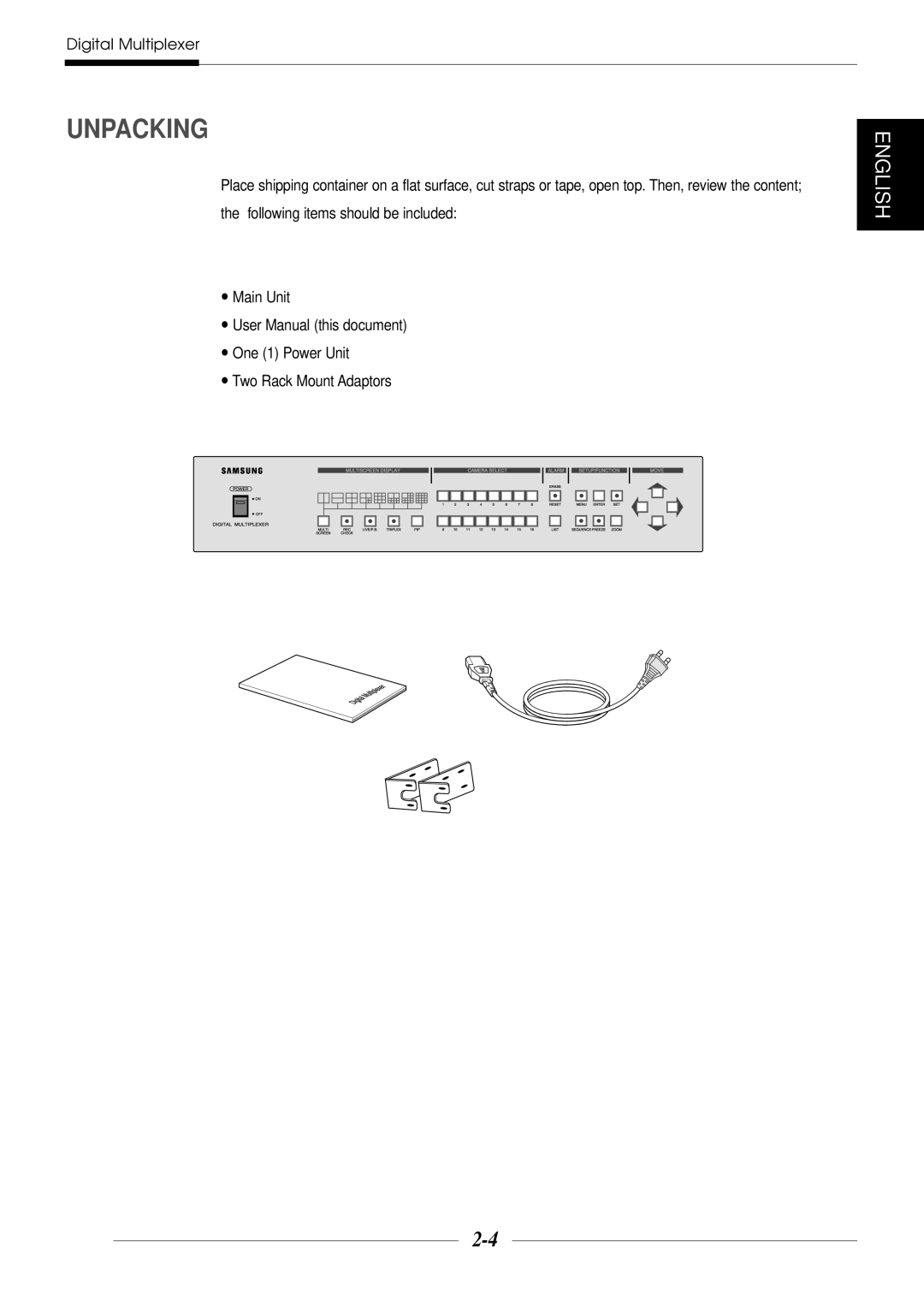 Samsung SDM-160N manual Unpacking 