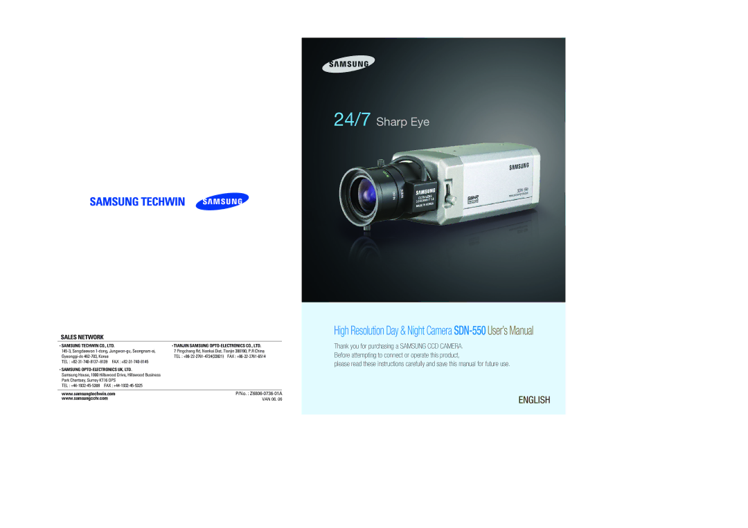 Samsung SDN-550 user manual 24/7 Sharp Eye 