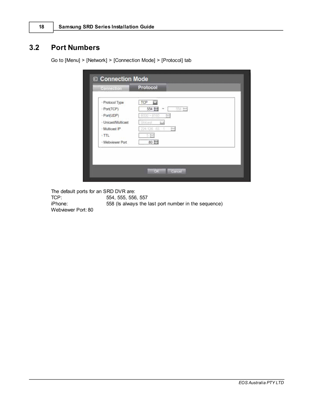 Samsung SDR4200 manual Port Numbers 