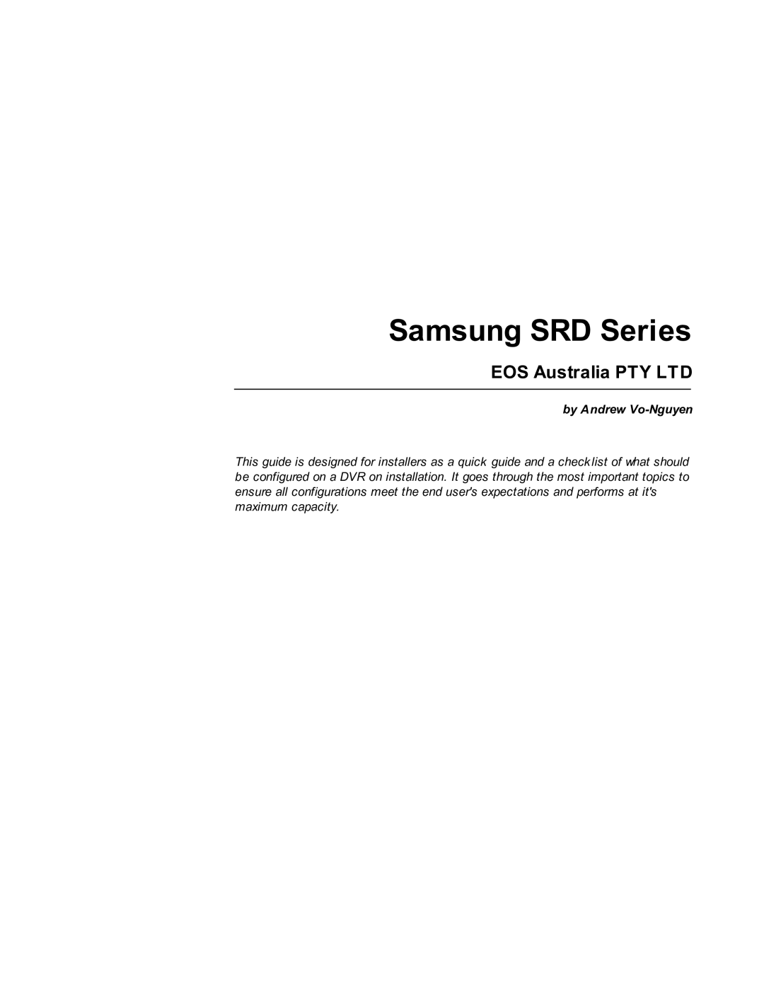 Samsung SDR4200 manual Samsung SRD Series 