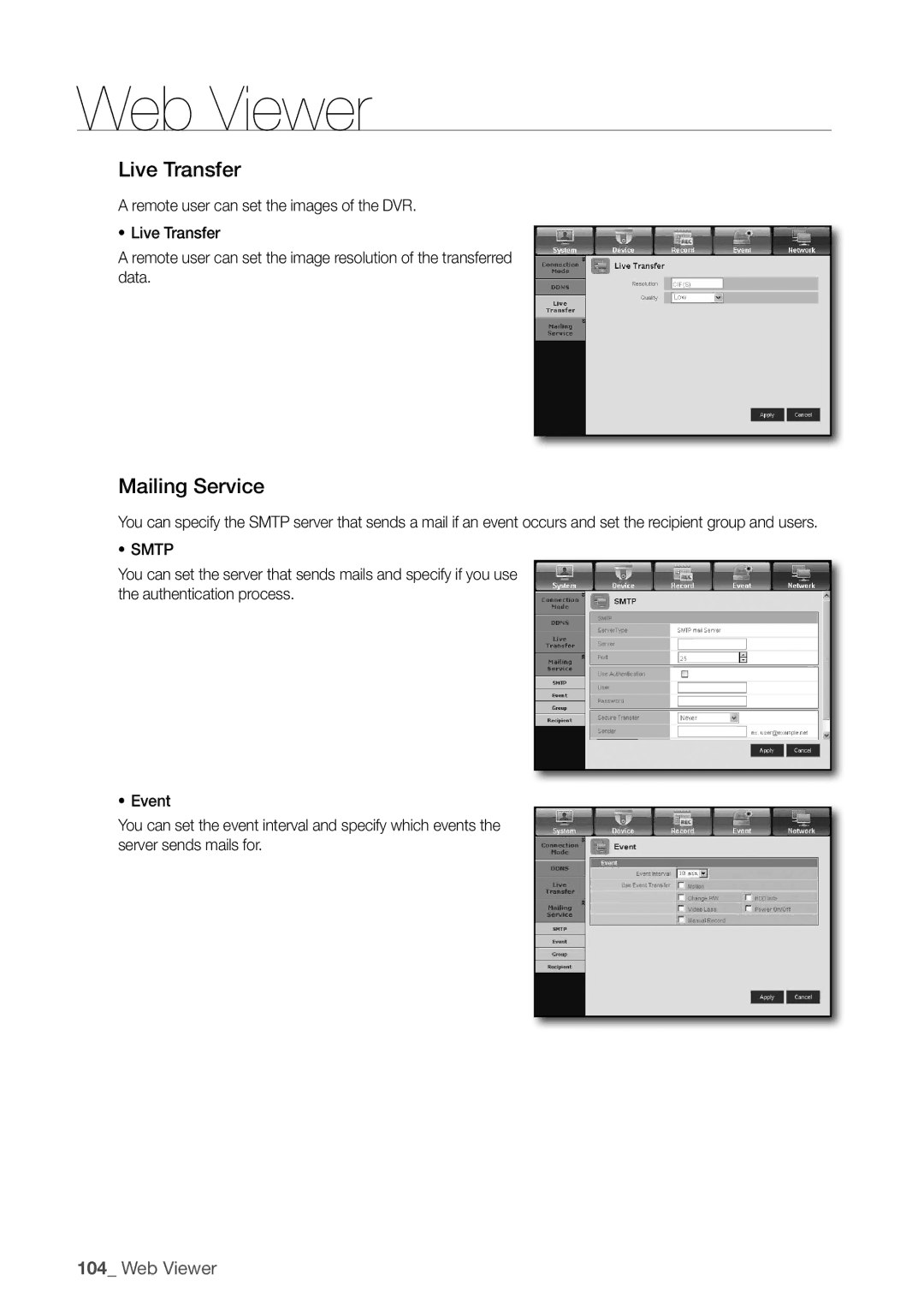 Samsung SDR5100, SDR4100 user manual Live transfer, Mailing Service 