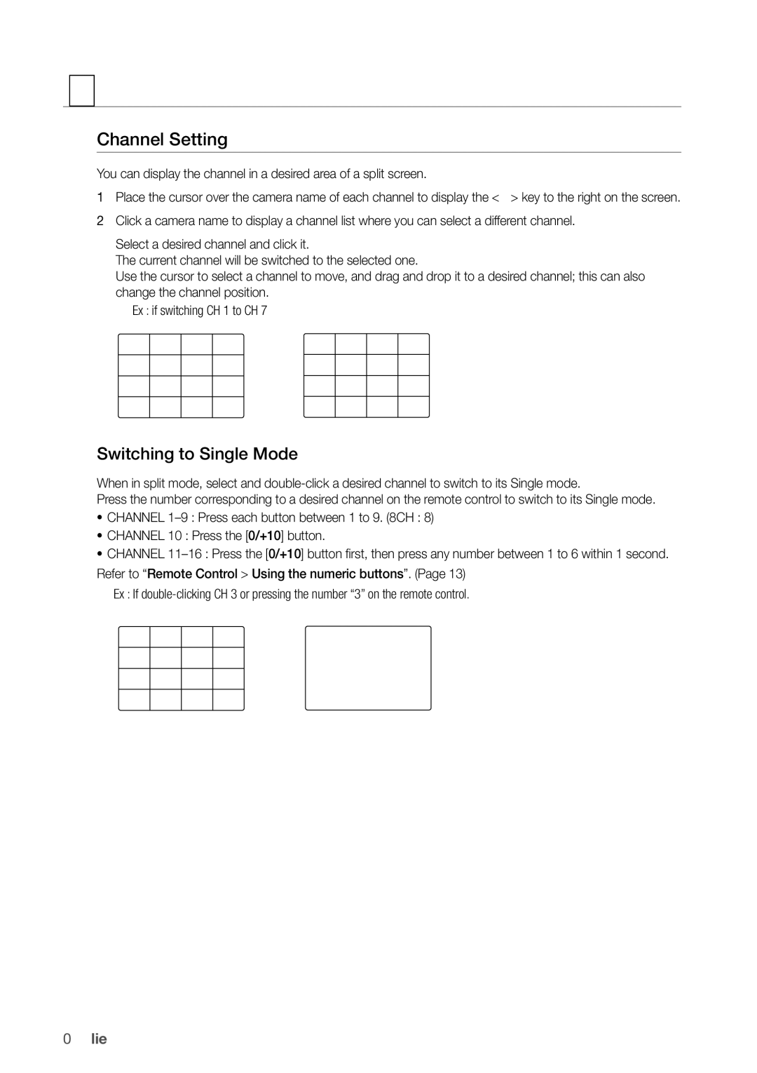 Samsung SDR5100, SDR4100 user manual Channel Setting, Switching to Single Mode 