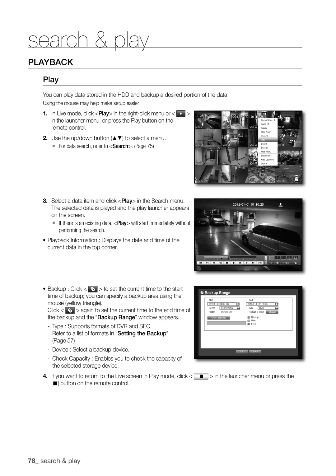 Samsung SDR5100, SDR4100 user manual PLaYBaCK, Play, @ button on the remote control 