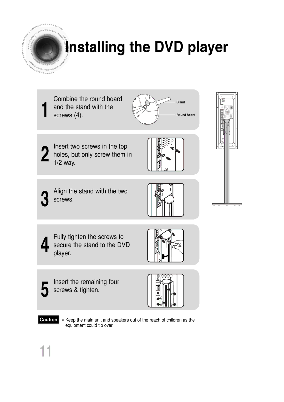 Samsung P1200-SECA, SDSM-EX, AH68-01720S, 20060814151350437 manual Installing the DVD player 