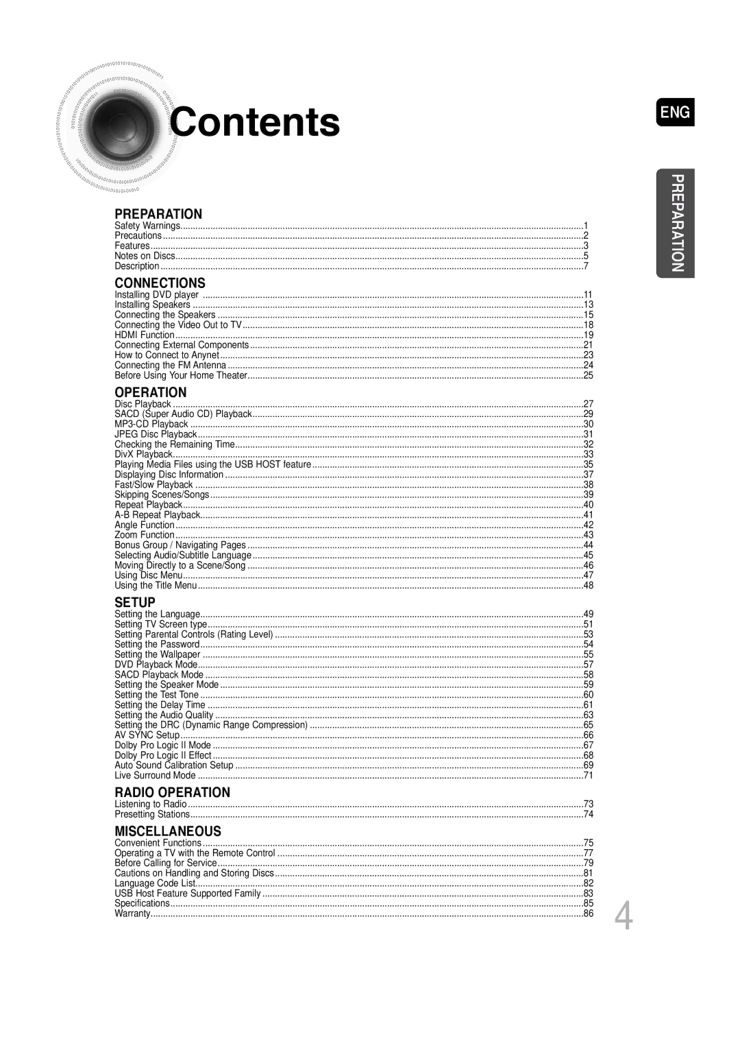 Samsung AH68-01720S, SDSM-EX, P1200-SECA, 20060814151350437 manual Contents 