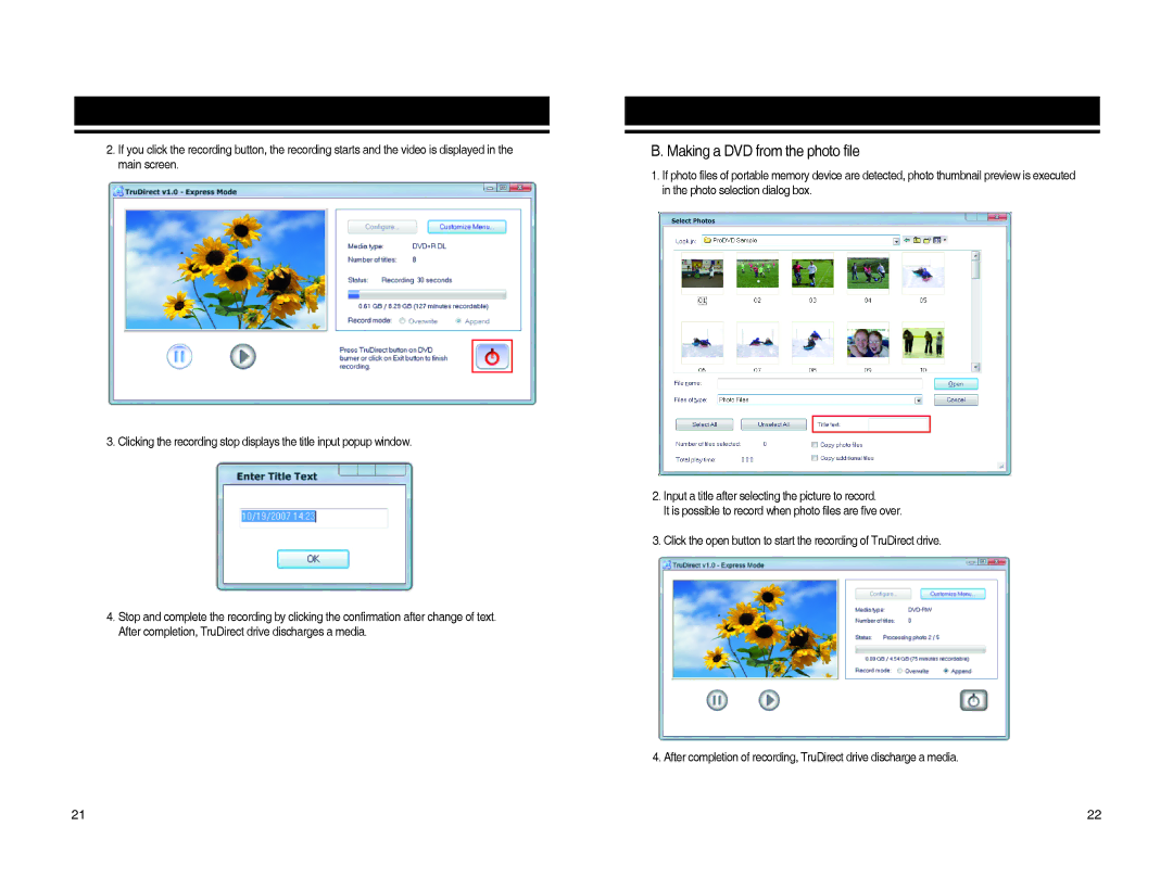 Samsung BG68-01526A, SE-S204S user manual Making a DVD from the photo file 