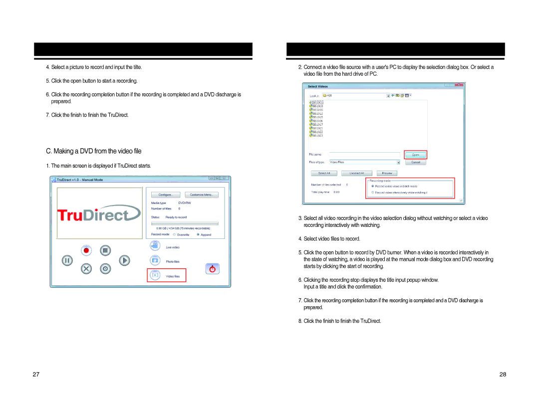 Samsung SE-S204S, BG68-01526A user manual Making a DVD from the video file 