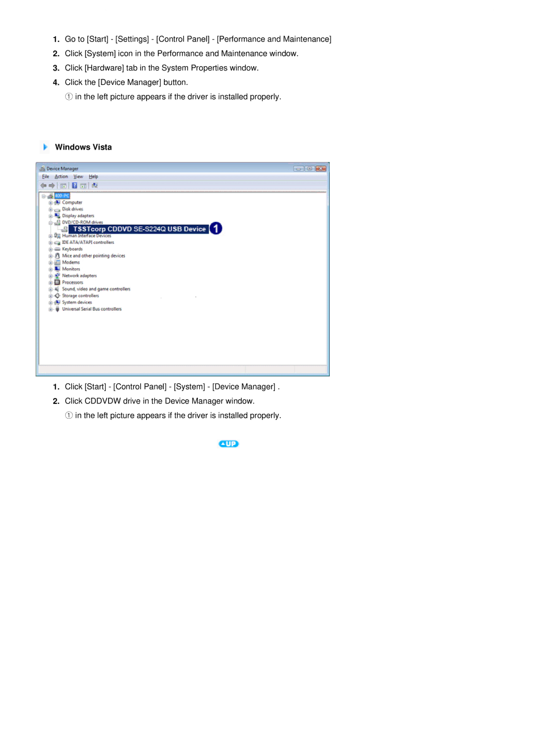 Samsung SE-S224Q user manual Windows Vista 