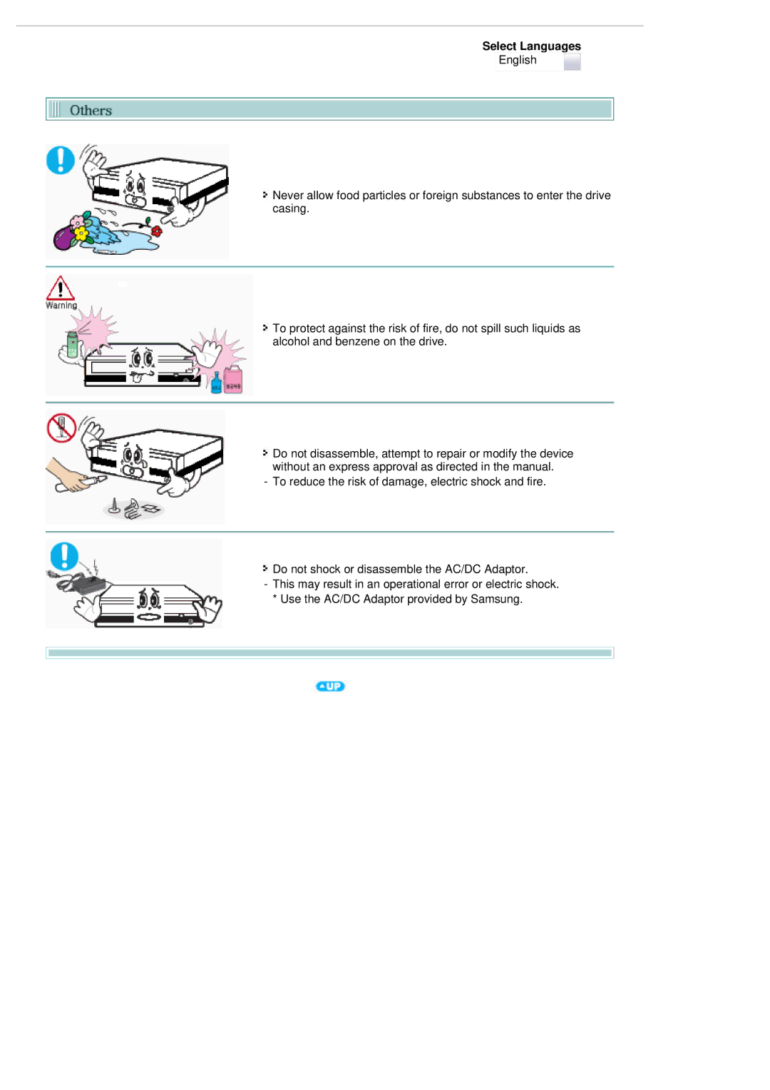 Samsung SE-S224Q user manual Select Languages 