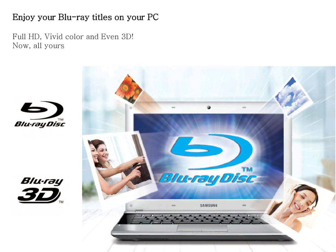 Samsung SE506BBTSWD, SE-506BB/TSBD manual Enjoy your Blu-ray titles on your PC 