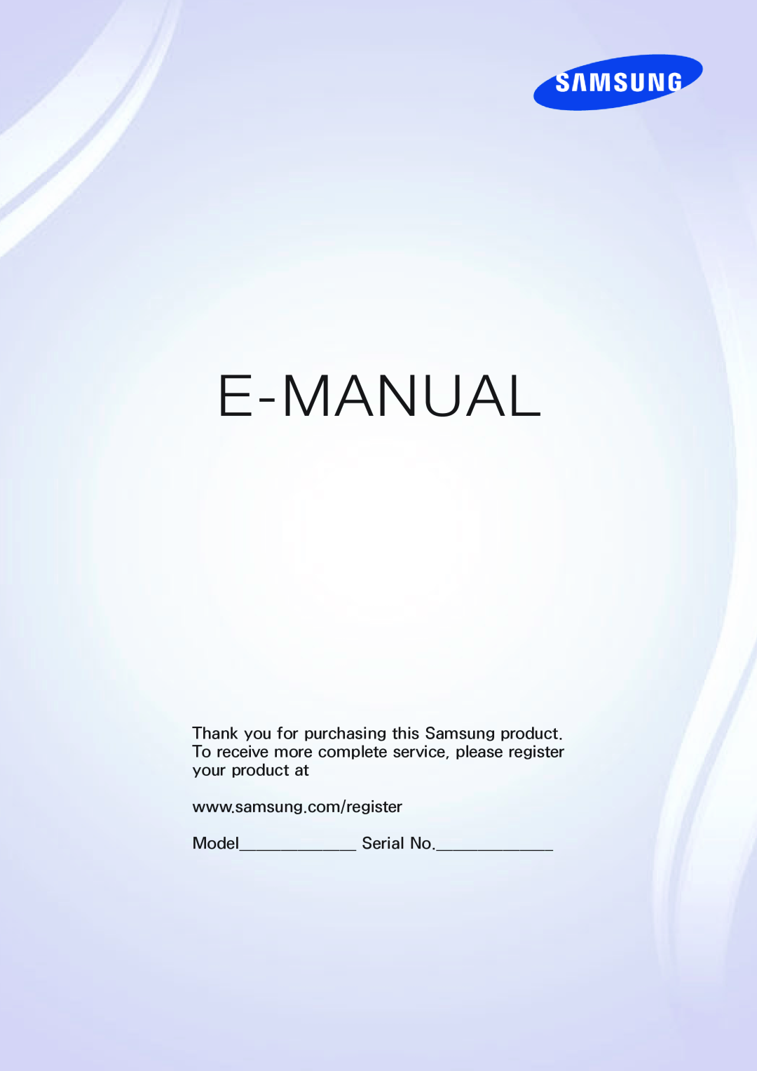 Samsung SEK-1000 manual E-Manual, Model______________ Serial No.______________ 