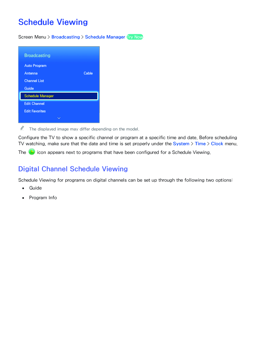 Samsung SEK-1000 manual Digital Channel Schedule Viewing, Broadcasting 