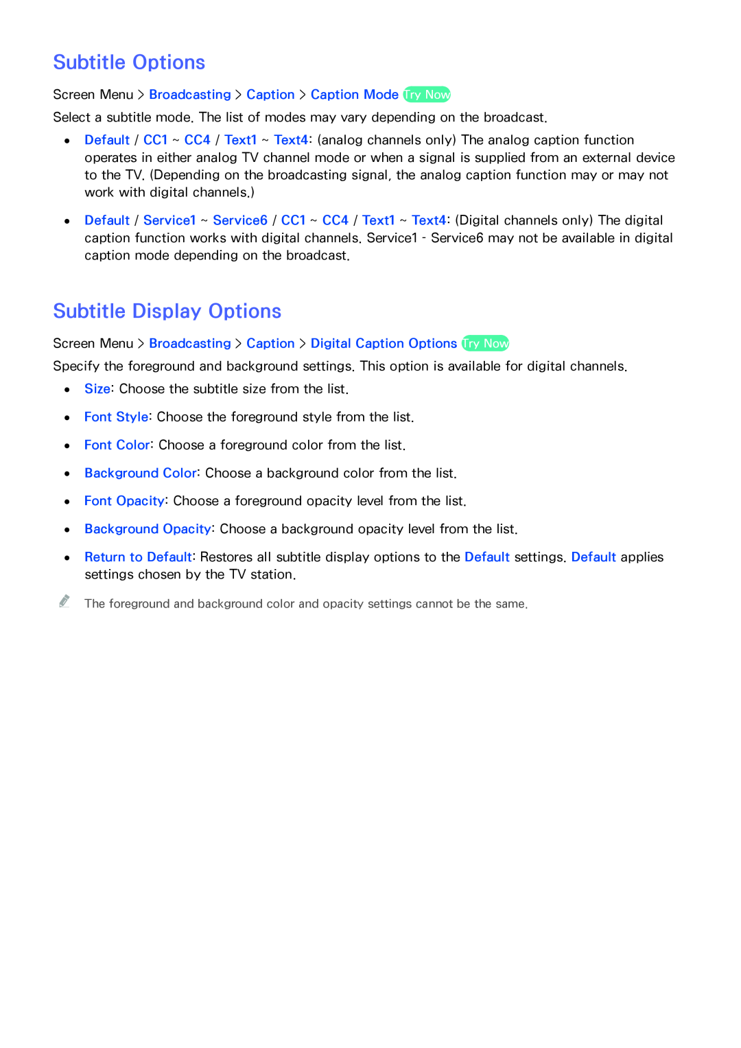 Samsung SEK-1000 manual Subtitle Options, Subtitle Display Options 