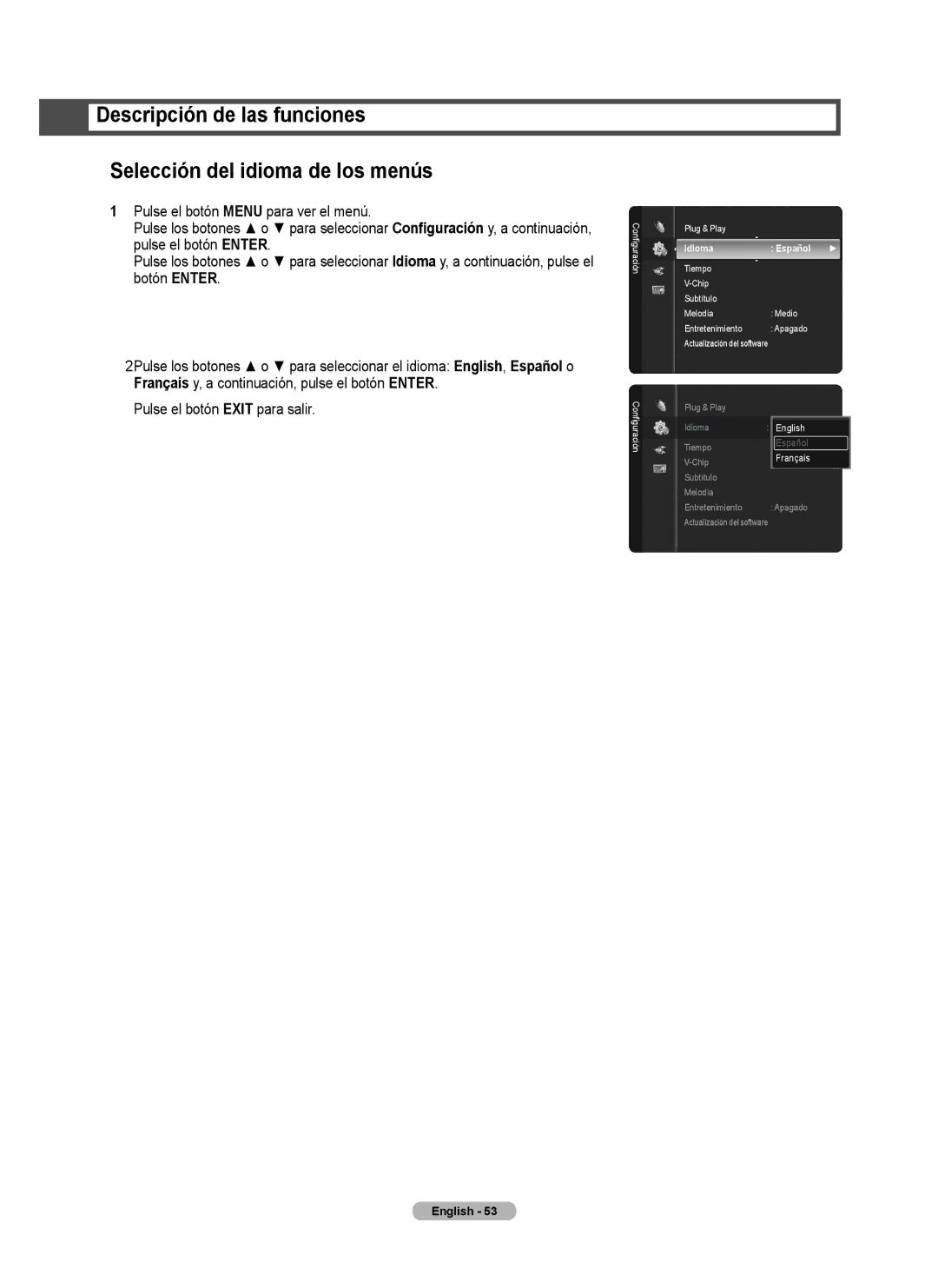 Samsung series 510 user manual Idioma Español 