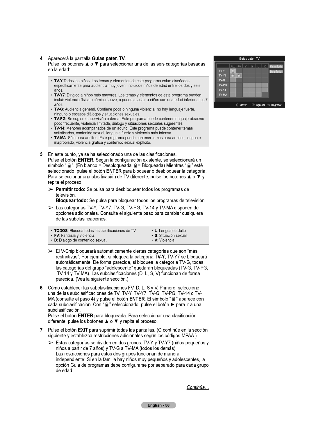 Samsung series 510 user manual De las subclasificaciones 