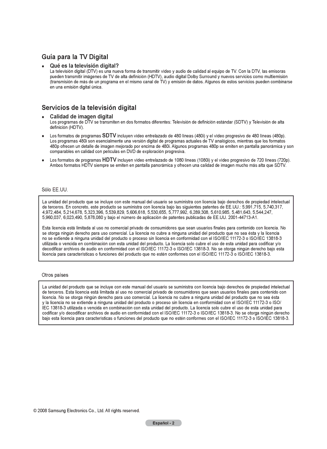 Samsung series 510 user manual Sólo EE.UU, Otros países 