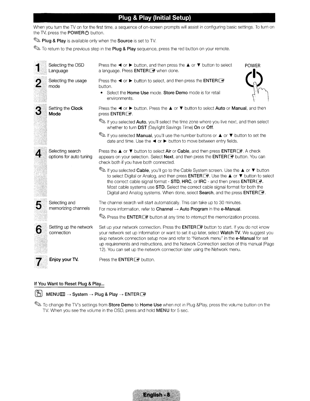 Samsung Series 550, Series 5 550 user manual Mode, Enjoy your TV 