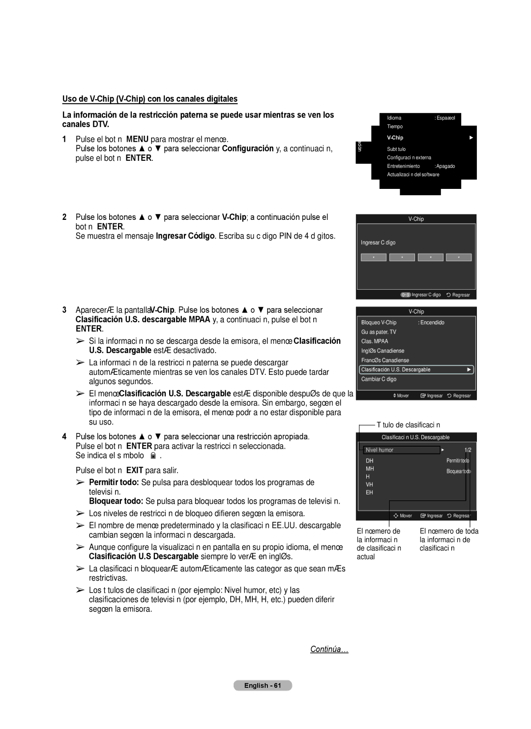 Samsung Series 6 650 user manual Título de clasificación 