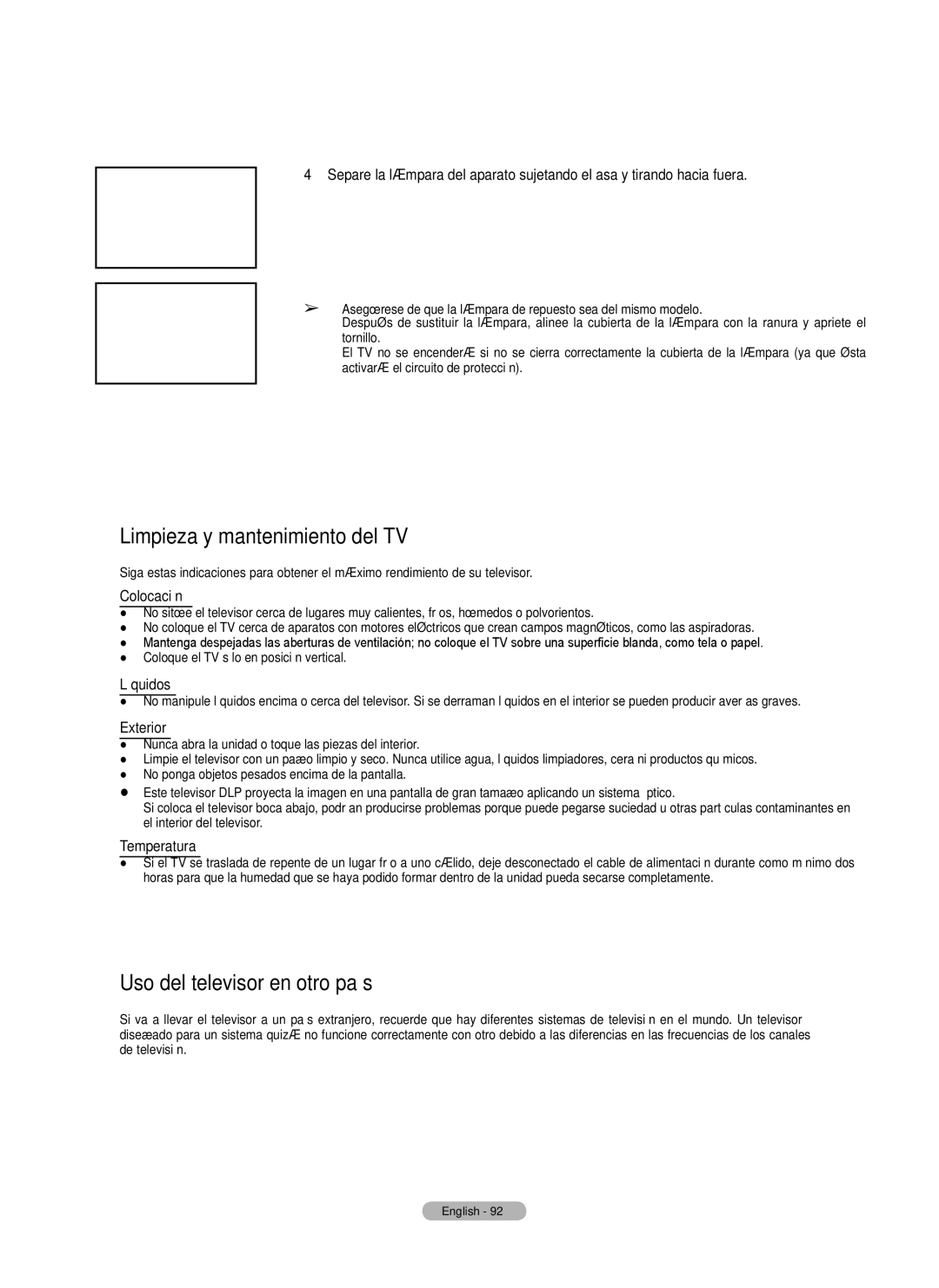 Samsung Series 6 650 user manual Limpieza y mantenimiento del TV, Uso del televisor en otro país 