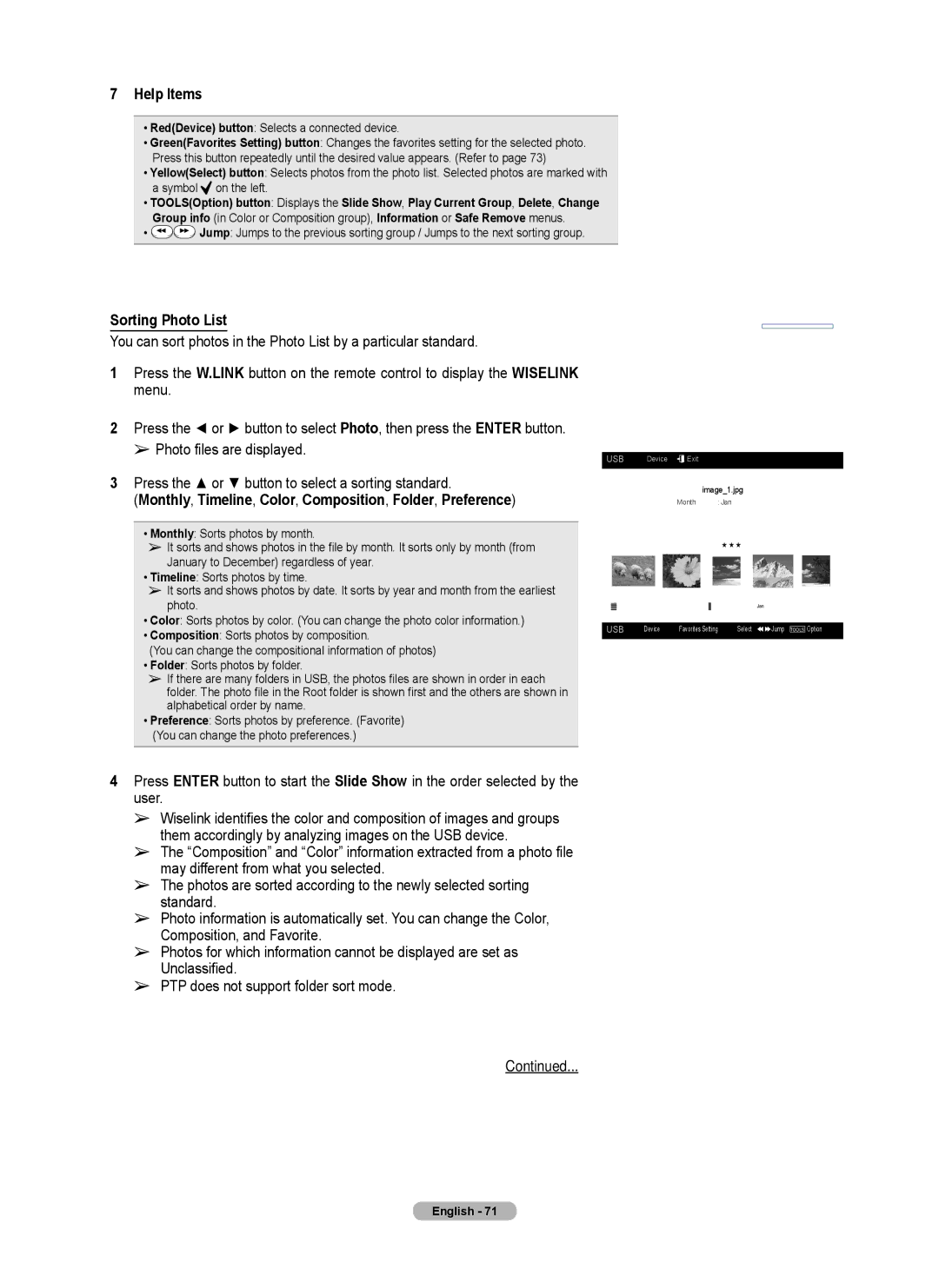 Samsung Series 6 650 user manual Help Items, RedDevice button Selects a connected device 