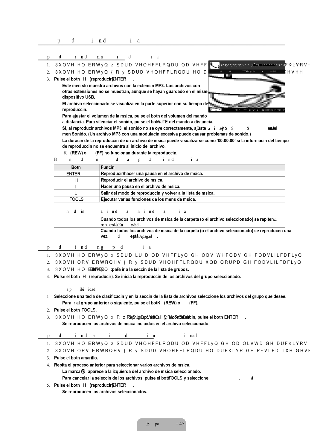 Samsung Series L6 Reproducción de música, Reproducción de un archivo de música, Reproducción de un grupo de música 